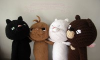 Amigurumi Cats, Bunny, and Bear　あみぐるみ　猫、うさぎ、くま