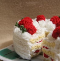 Amigurumi Japanese Strawberry Shortcake　いちごのショートケーキのあみぐるみ