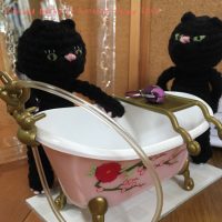 Black Cat Amigurumi Saeko and Ryuji  黒猫の冴子と竜二